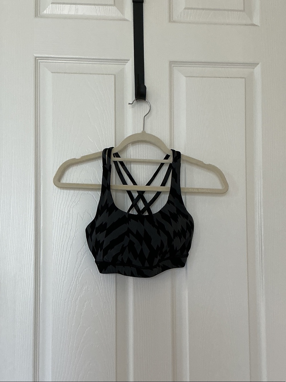 lululemon athletica Black & Charcoal Zigzag Strappy Sports Bra